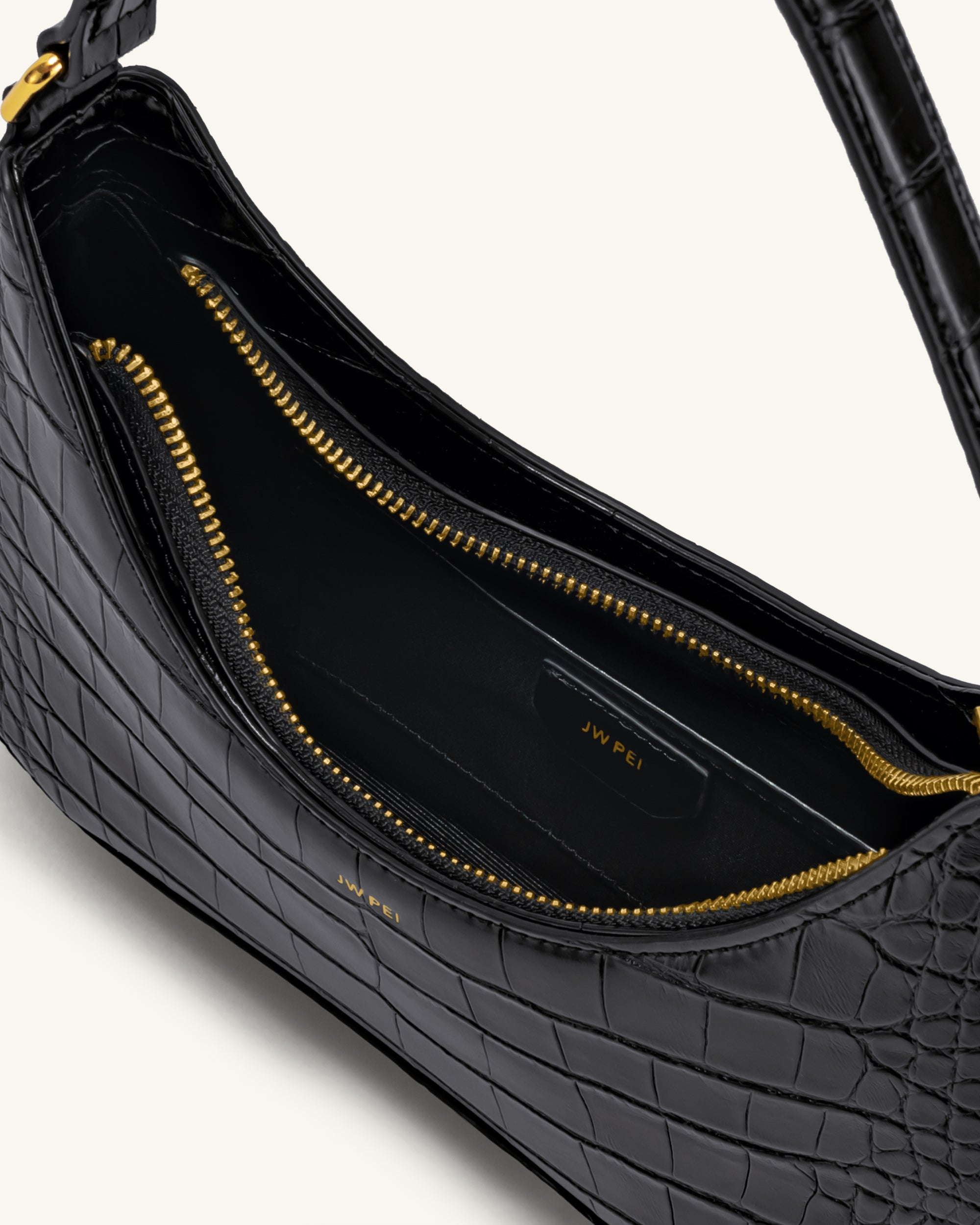 Ruby Shoulder Bag - Black Croc | JW PEI