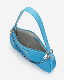 Eva Satin Gradient Chain Shoulder Bag - Lake Blue