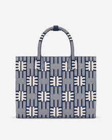 FEI Jacquard Knit Medium Tote Bag - Navy