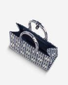 FEI Jacquard Knit Medium Tote Bag - Navy