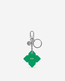 Rhombus Bag Charm And Key Holder - Grass Green & Lake Blue