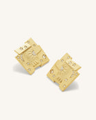 Cosmos Combination Earrings - 18ct Gold Plated & White Zircon