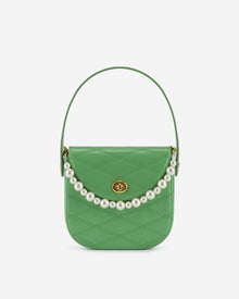 Kate Faux Pearl Bag - Grass Green
