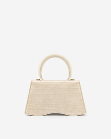 Molly Top Handle Bag - Light Beige Croc