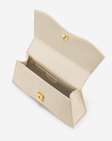 Molly Top Handle Bag - Light Beige Croc