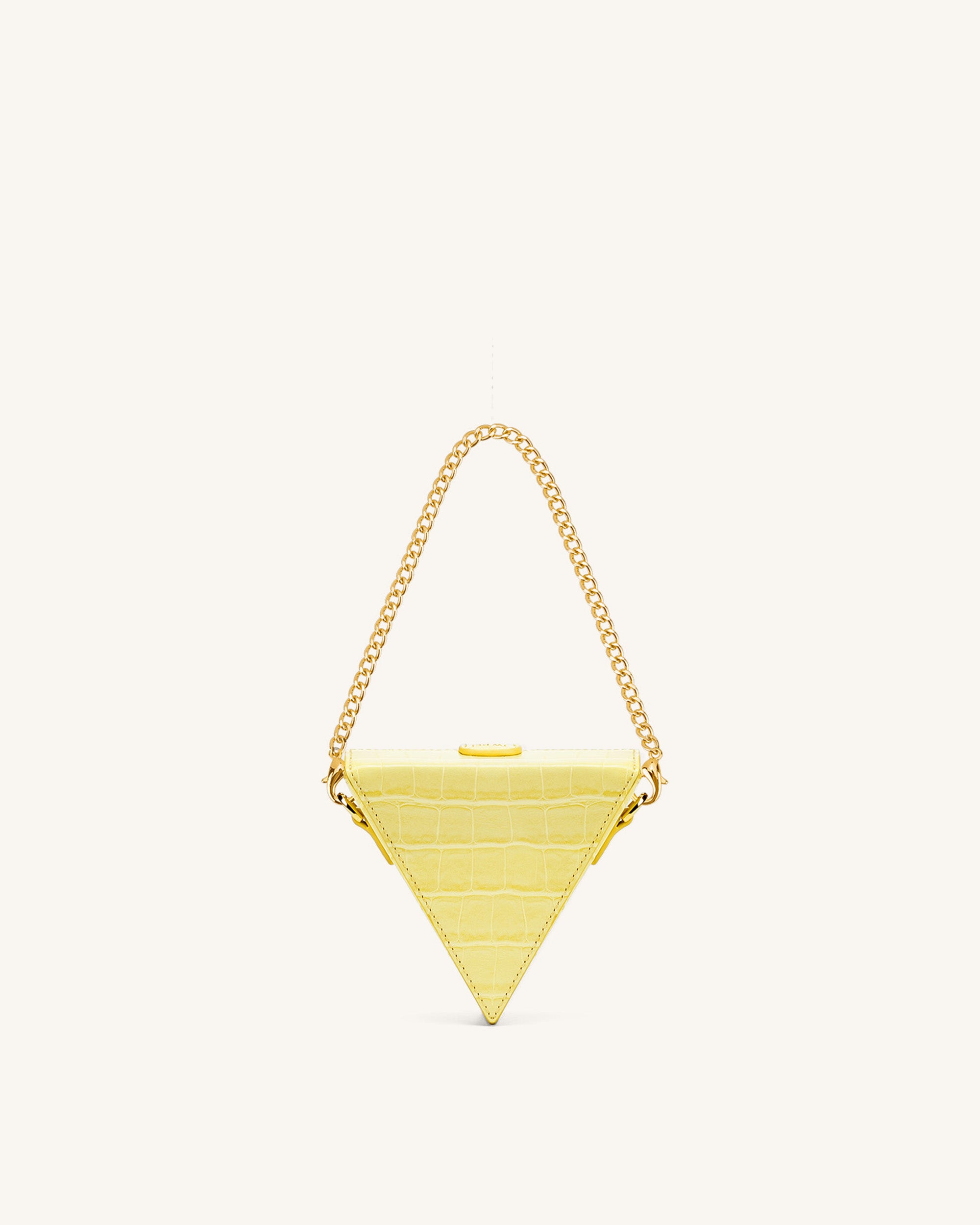 Triangle Mini Box - Light Yellow Croc