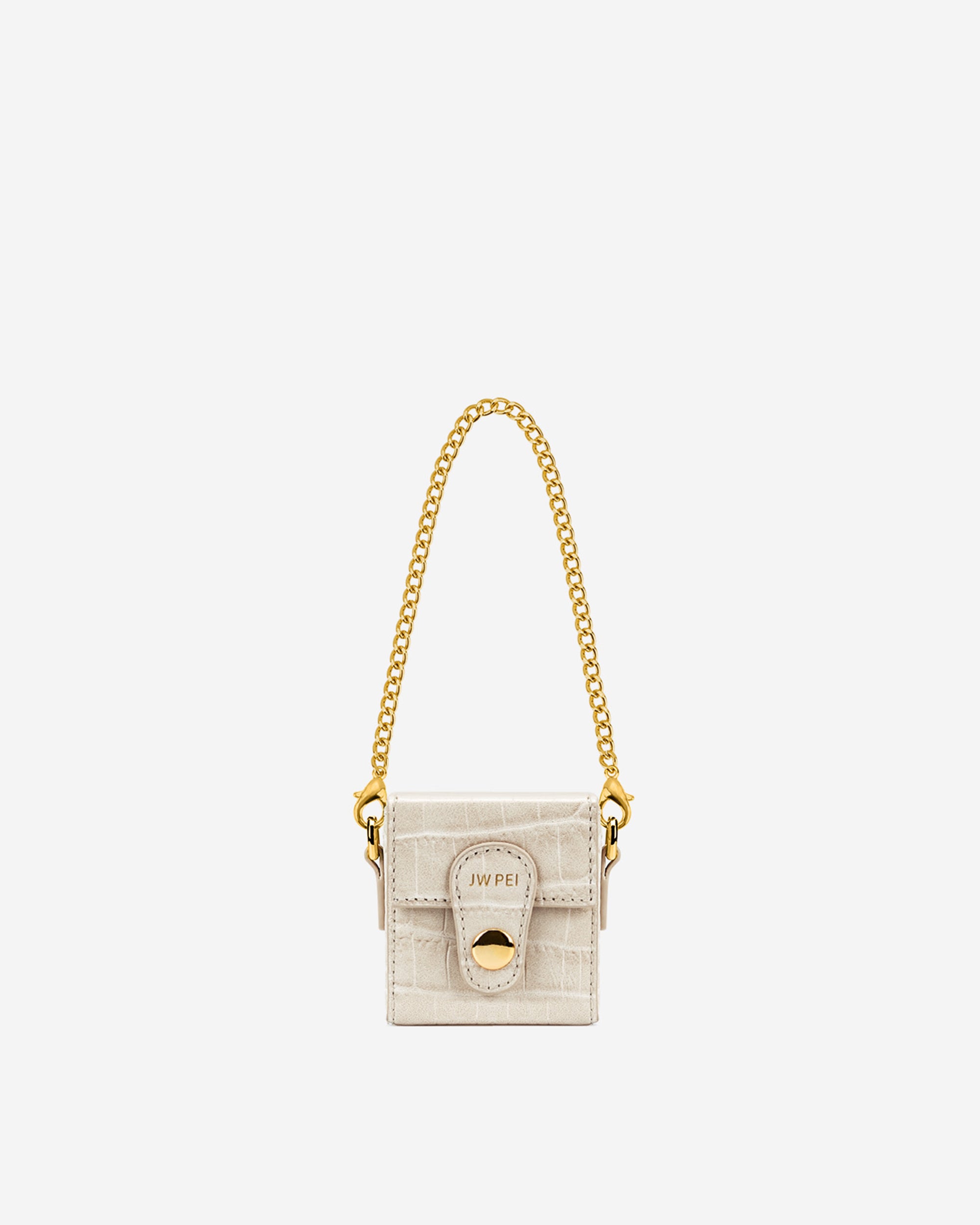 Square Mini Box - Ivory  Croc