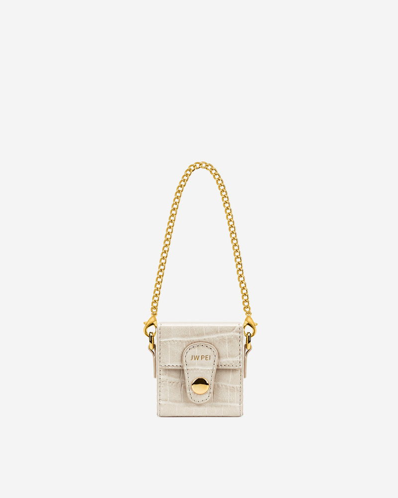 Square Mini Box - Ivory  Croc