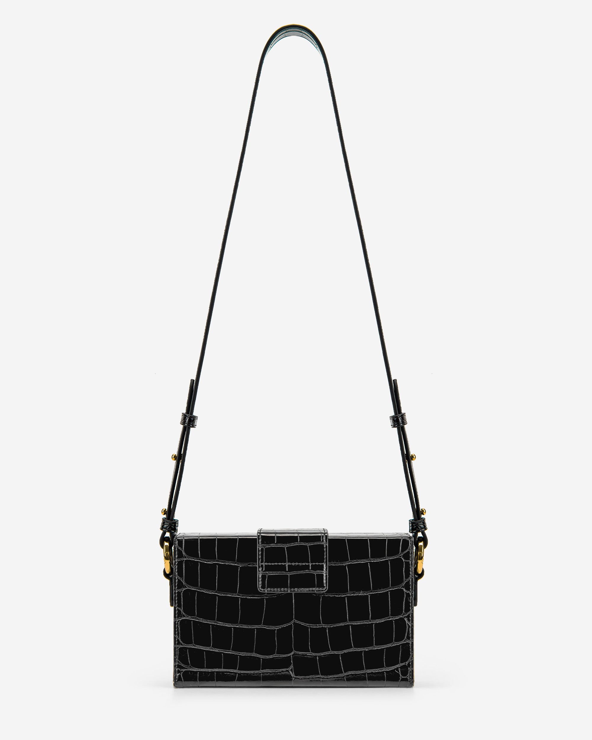 Grace Box Bag - Black Croc