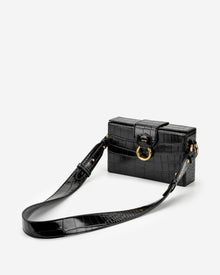 Grace Box Bag - Black Croc