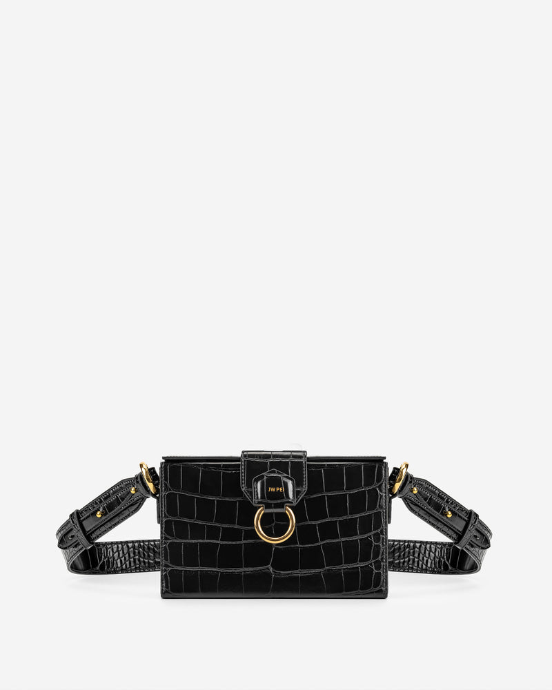 Grace Box Bag - Black Croc