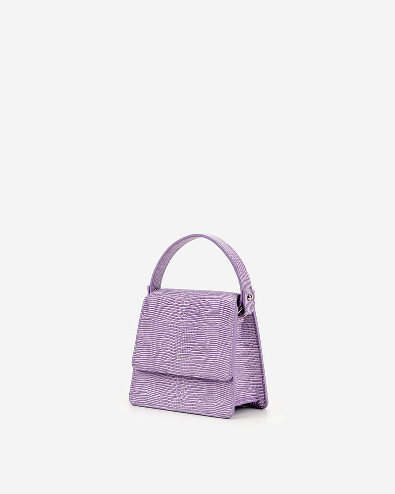 Fae Mini Top Handle Bag - Purple Lizard