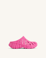 Tara Leaf Platform Clog - Bright Pink