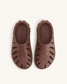 Tara Leaf Platform Clog - Brown