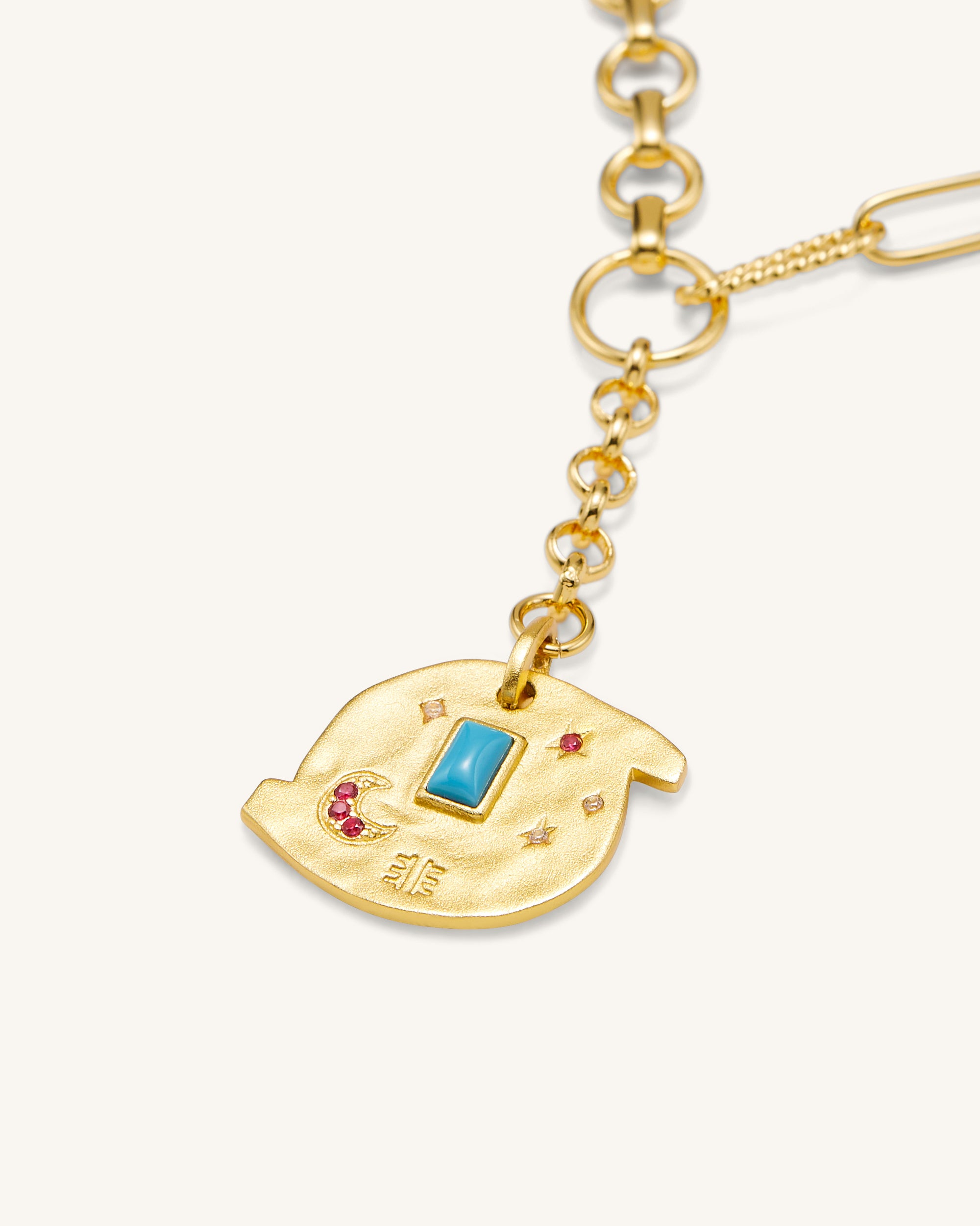 ★ JW PEI ★ コスモス ラウンド マルチ チャーム ネックレス Cosmos Round Necklace - 18ct Gold Plated & Multicolor Zircon